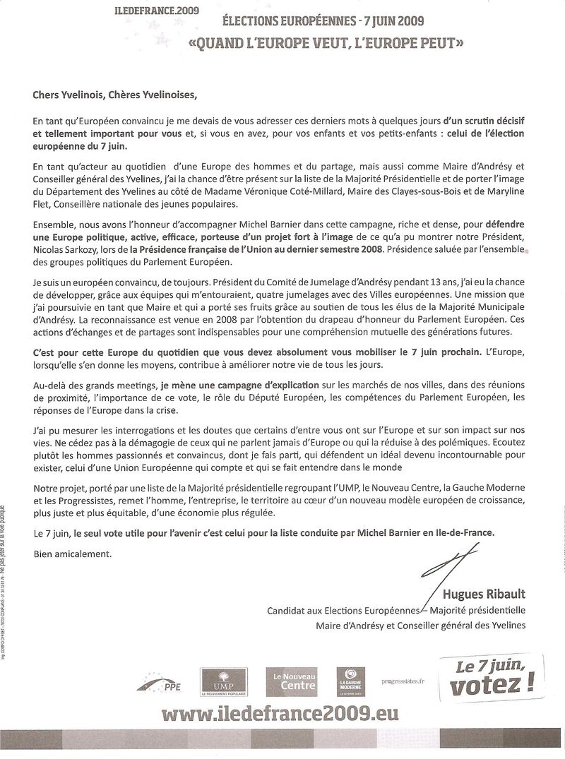 LETTRE 2  RIBAULT EUROPEENNES