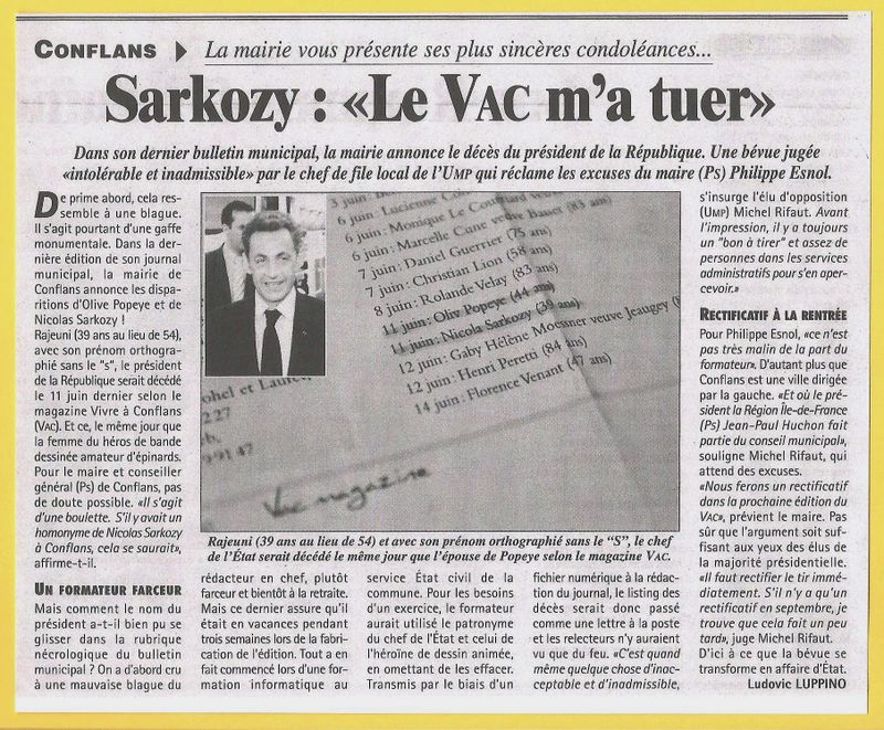 Article La Gazette du Val d'Oise  2 Sarko DCD 15 07 09 b