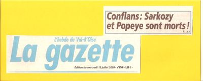 Article La Gazette du Val d'Oise 1 Sarko DCD 15 07 09 b