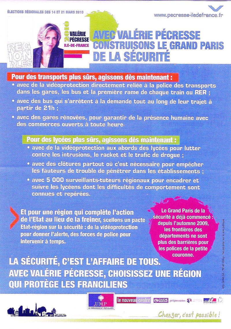 PECRESSE PROPOSITIONS SECURITE