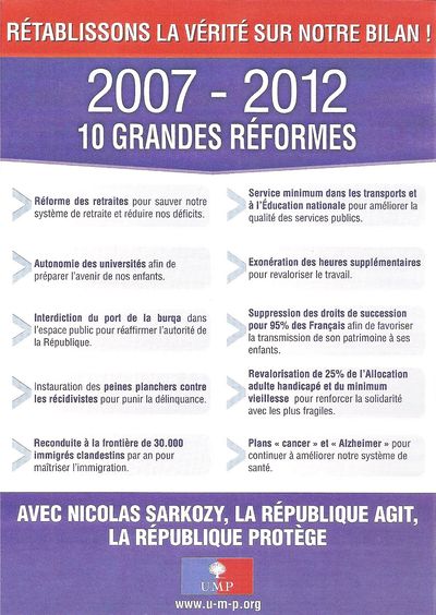 TRACT UMP 2007-2012 10 GRANDES REFORMES RECTO