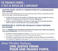 LA FRANCE FORTE RENFORCER LA JUSTICE POUR PROTEGER LES FRANCAIS VERSO