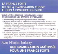 LA FRANCE FORTE CONTROLER L'IMMIGRATION, C'EST REUSSIR L'INTEGRATION VERSO