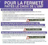 TRACT UMP LA SECURITE DES FRANCAIS VERSO