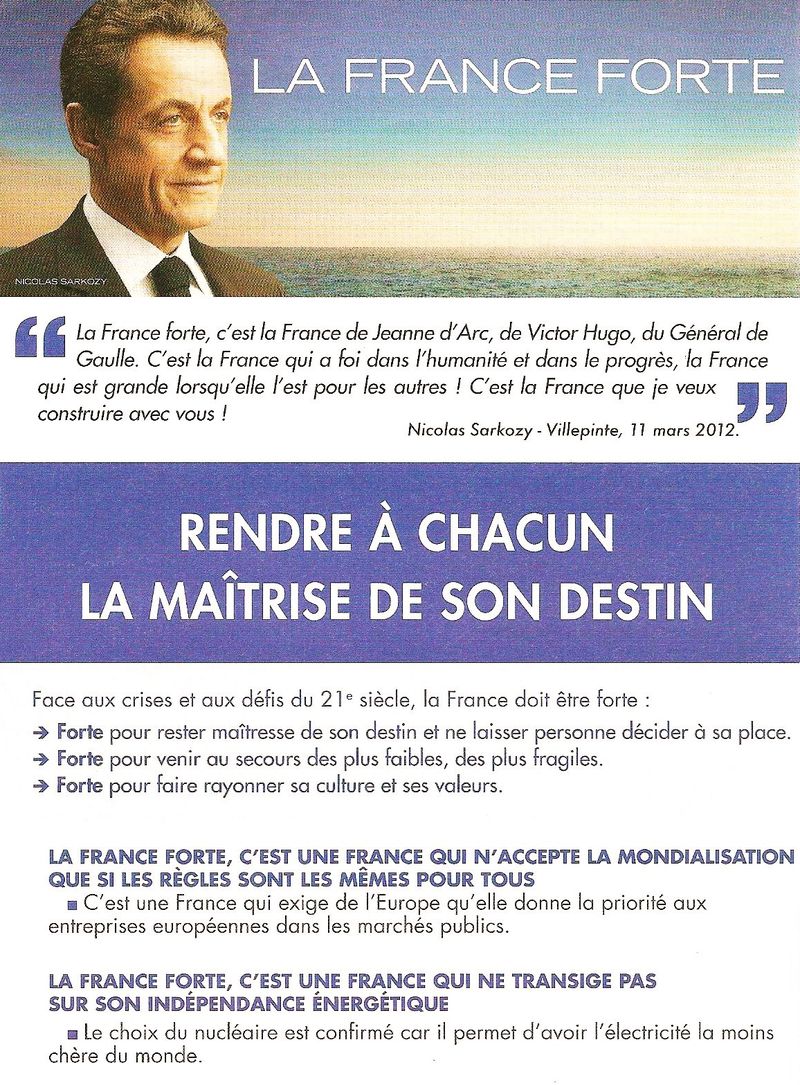 TRACT FRANCE FORTE RENDRE A CHACUN LA MAITRISE DE SON DESTIN REC