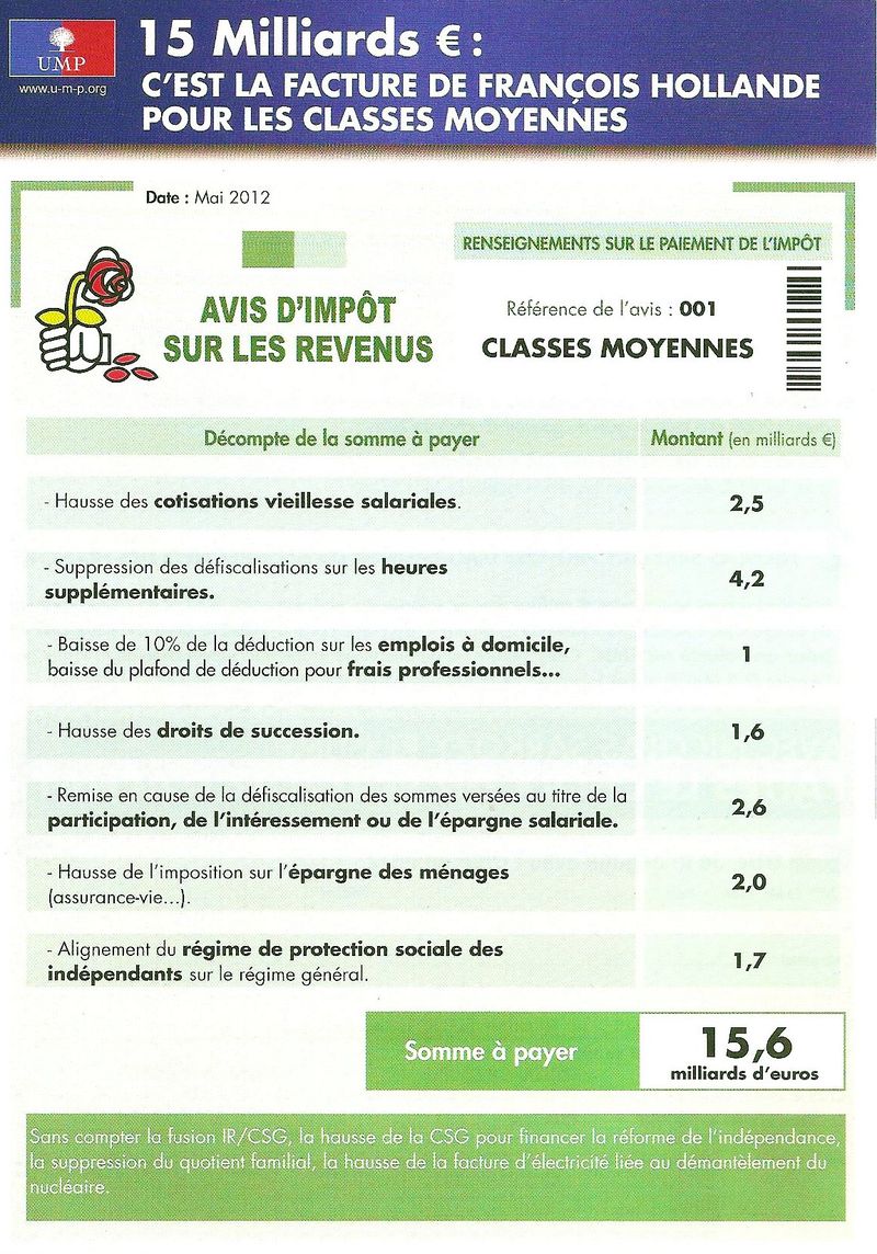 TRACT UMP IMPOTS POUR LES CLASSES MOYENNES RECTO